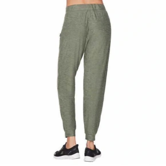 Women's Skechers Go Walk lightweight soft brushed joggers olive green pockets - Picture 4 of 13